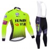 Completo Maglia ML + Pantaloncino con bretelle ML 2019 Team Jumbo-Visma N002